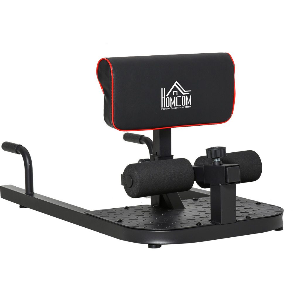 HOMCOM 3 in 1 Black Padded Deep Sissy Squat Machine