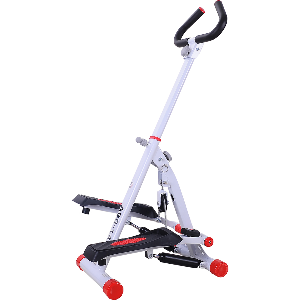 HOMCOM Red and White Steel Foldable Stepper Fitness Machine