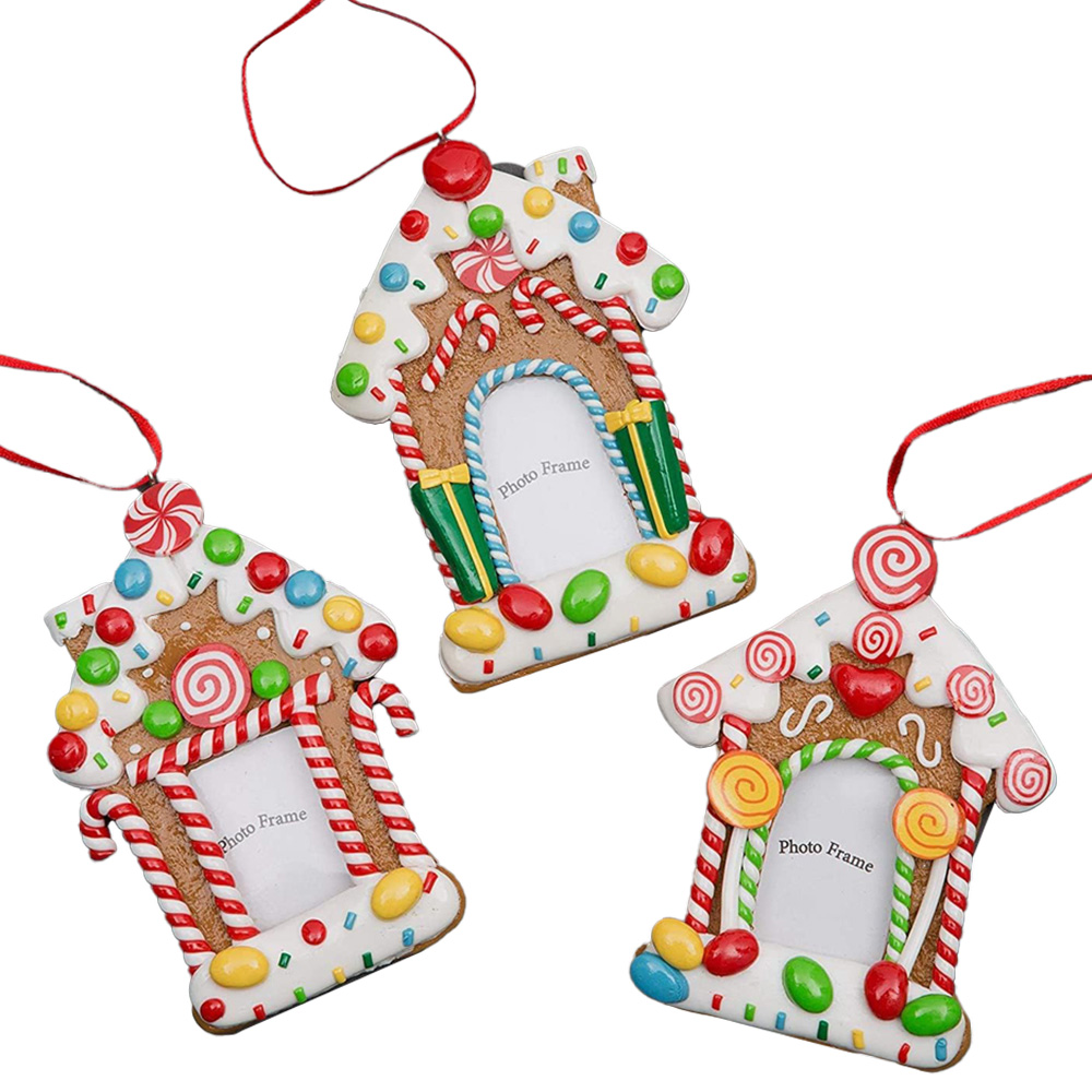 Shatchi 3 Piece Hanging Photo Frame Christmas Tree Decoration Set