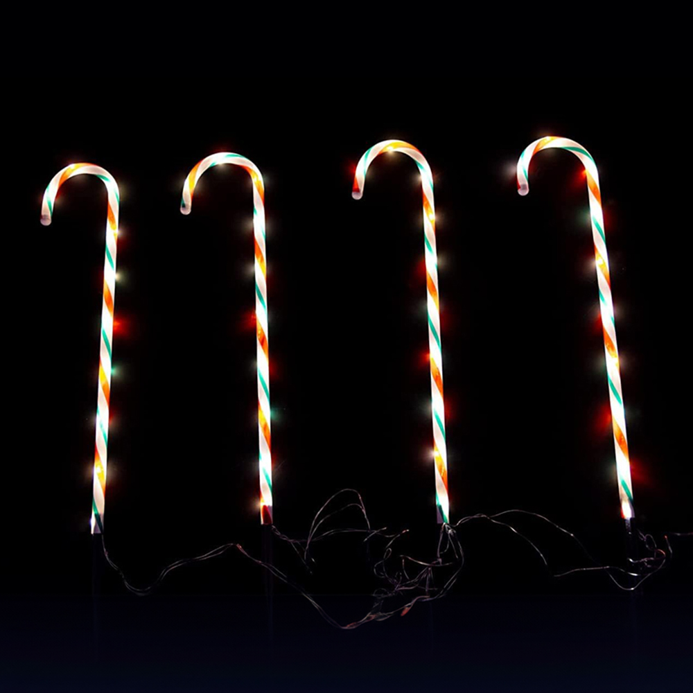 Shatchi LED Red White and Green Candy Cane Stack Lights 72cm Set of 4