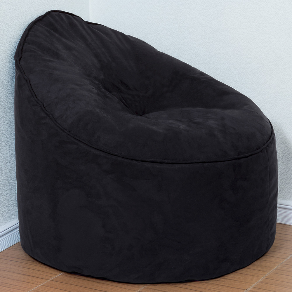 Kaikoo Black Brushed Faux Suede Bean Bag Chair