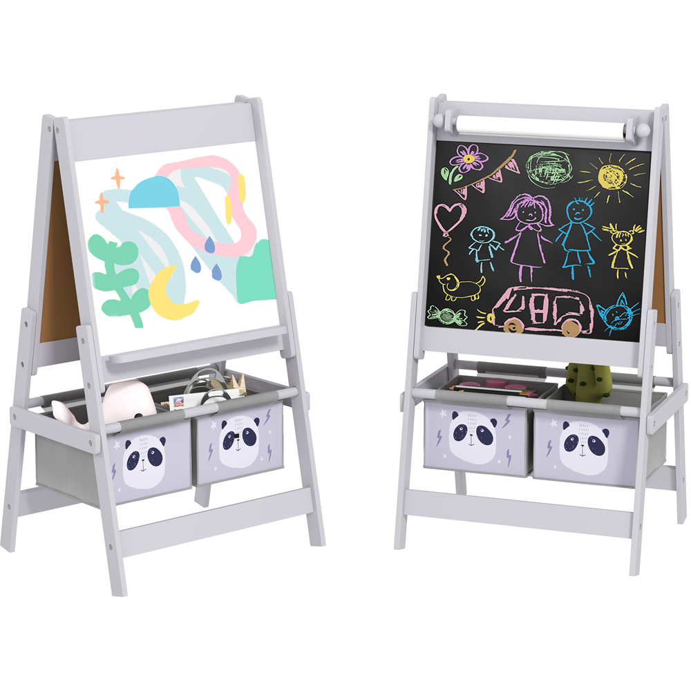 Tommy Toys 3 in 1 Grey Kids Easel with Paper Roll