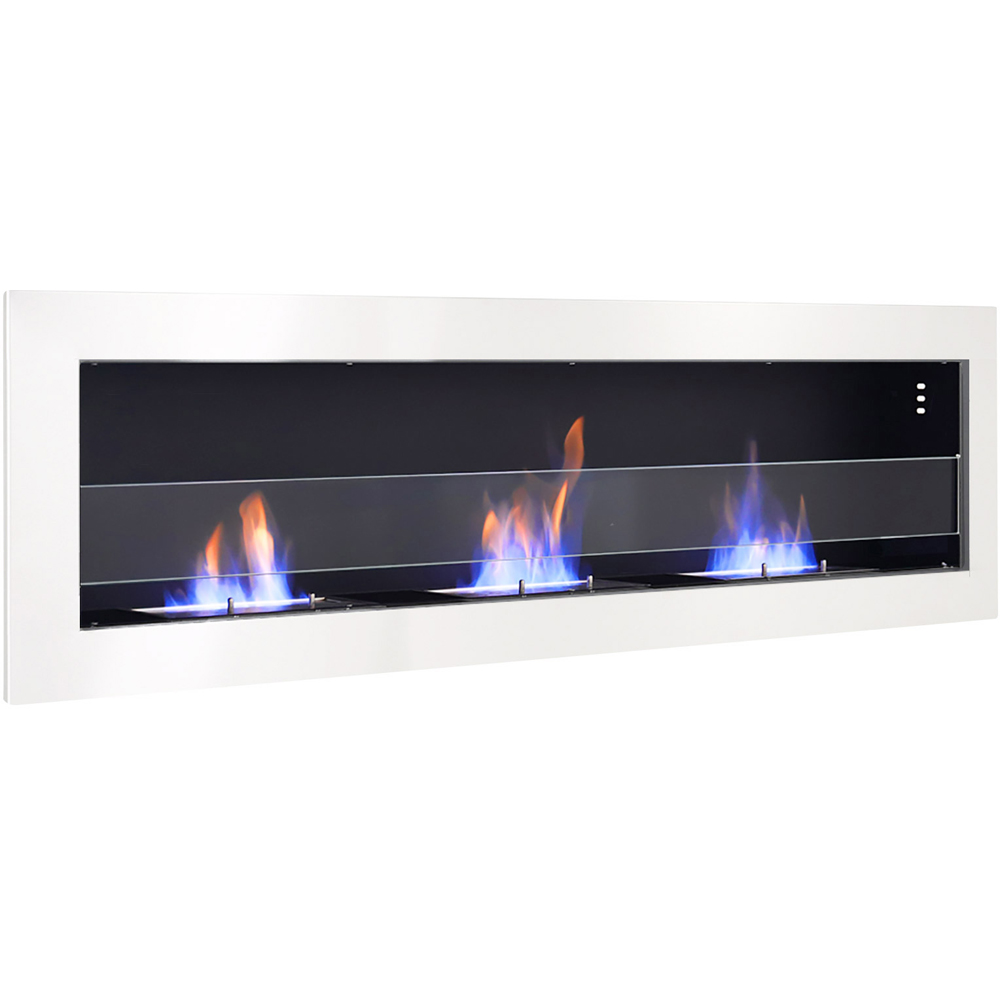 Living and Home White Stainless Steel Ethanol Fireplace