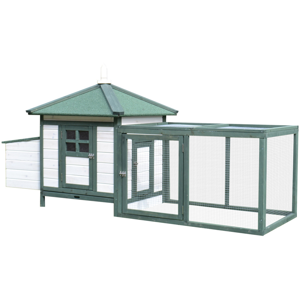 PawHut Chicken Coop with Nesting Box Run and Patio