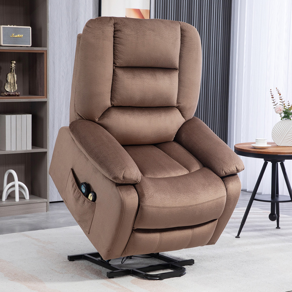 Homcom Brown Lift Riser And Recliner Chair With Remote Controller