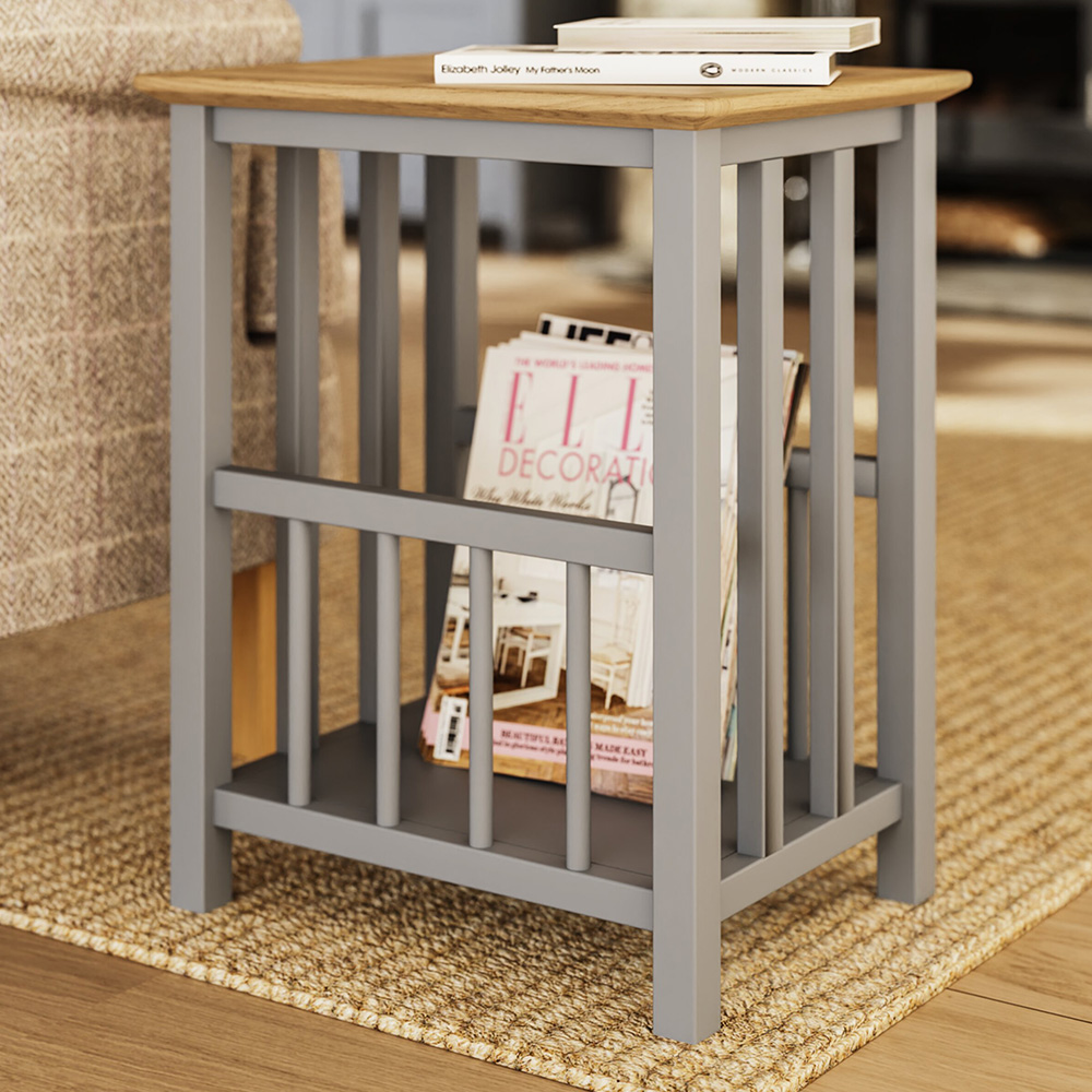 FWStyle - Magazine Table - Oak - Dove Grey