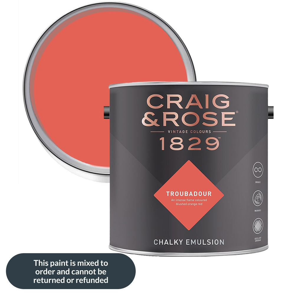 Craig & Rose 1829 Vintage Walls and Ceilings Troubadour Chalky Matt Emulsion Paint 2.5L
