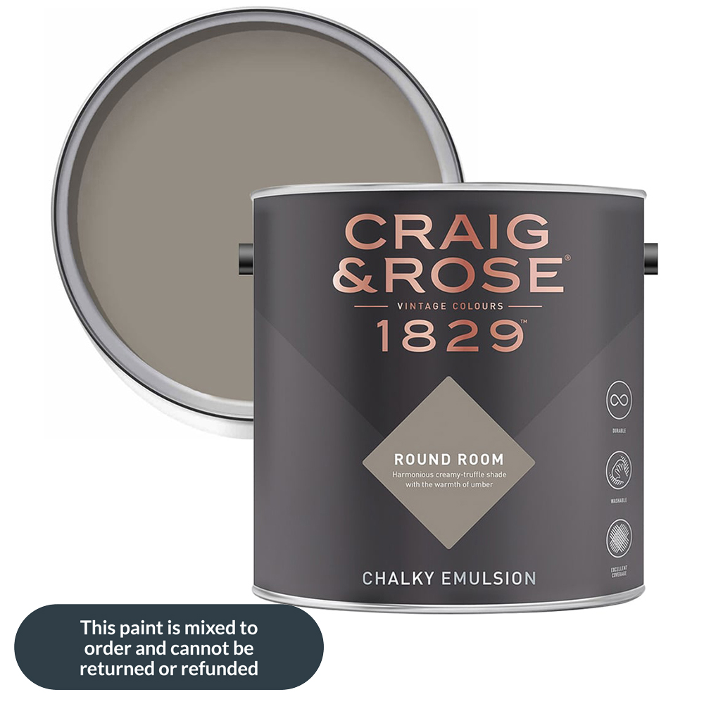 Craig & Rose 1829 Vintage Walls and Ceilings Round Room Chalky Matt Emulsion Paint 2.5L