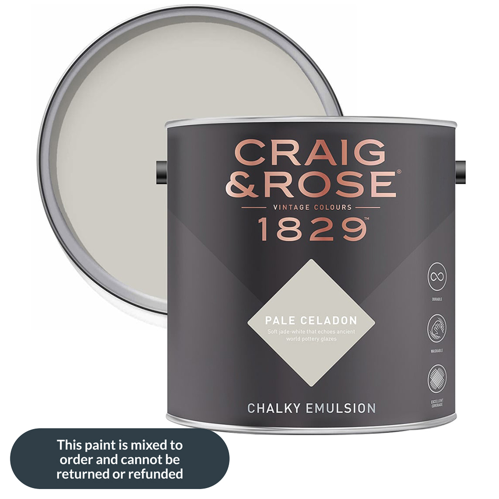 Craig & Rose 1829 Vintage Walls and Ceilings Pale Celadon Chalky Matt Emulsion Paint 2.5L