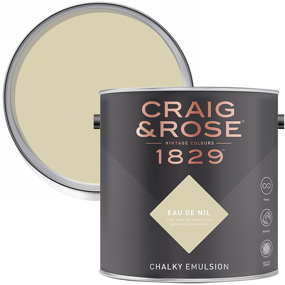 Craig & Rose 1829 Vintage Walls and Ceilings Eau de Nil Chalky Matt Emulsion Paint 2.5L