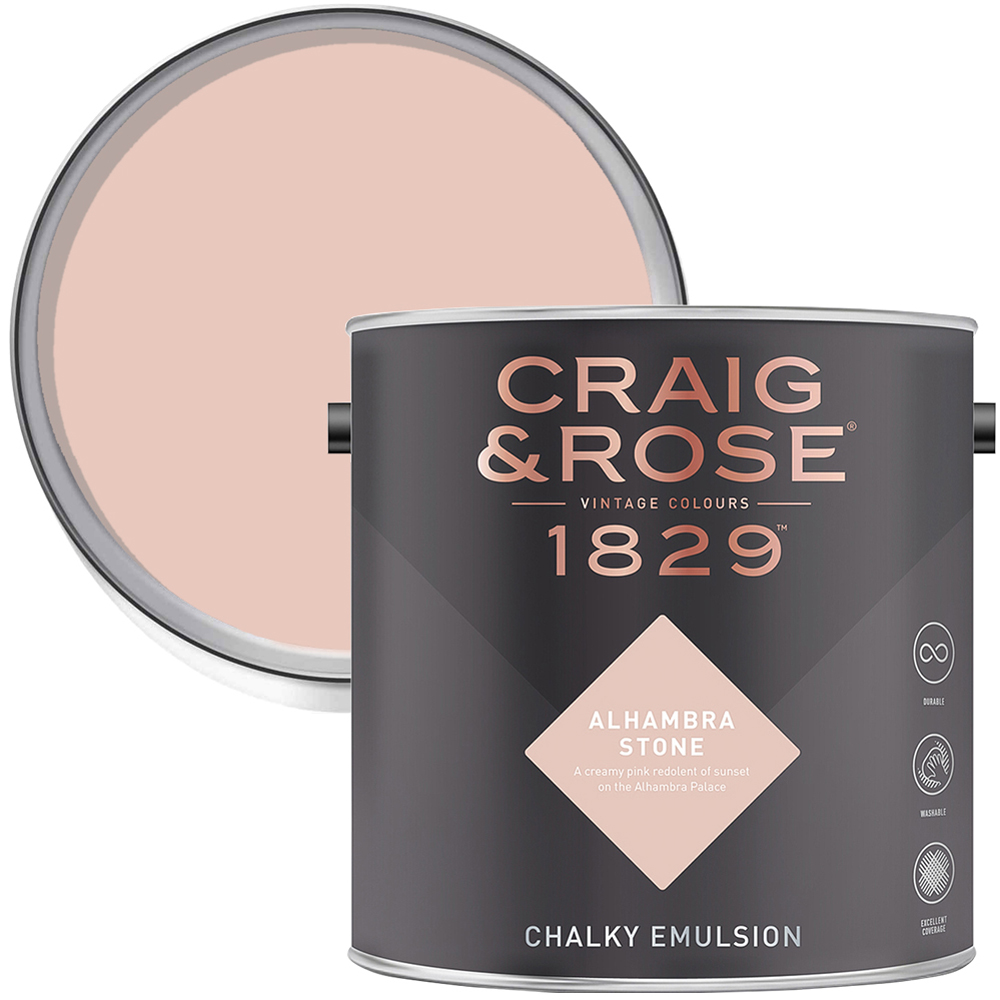 Craig & Rose 1829 Vintage Walls and Ceilings Alhambra Stone Chalky Matt Emulsion Paint 2.5L
