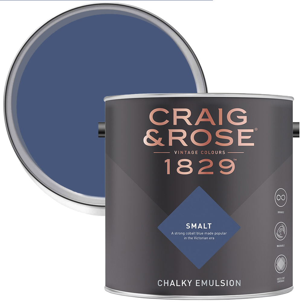 Craig & Rose 1829 Vintage Walls and Ceilings Smalt Chalky Matt Emulsion Paint 2.5L