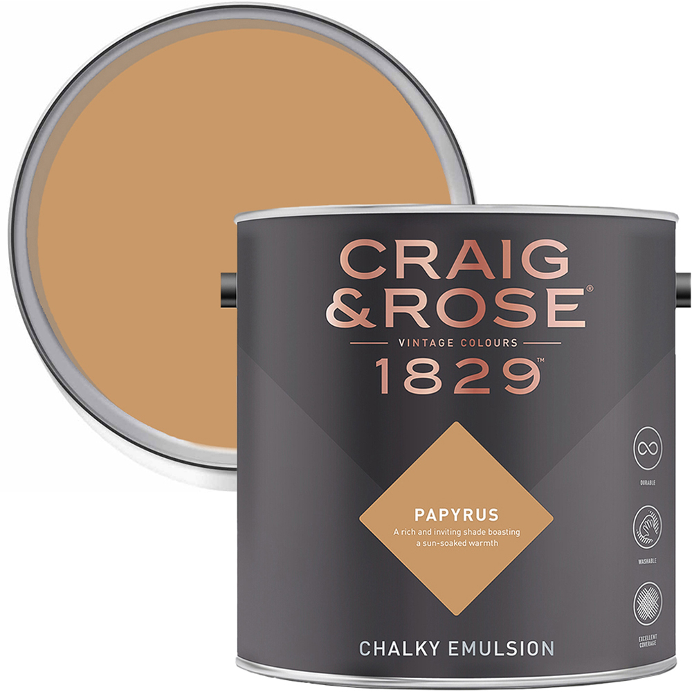 Craig & Rose 1829 Vintage Walls and Ceilings Papyrus Chalky Matt Emulsion Paint 2.5L