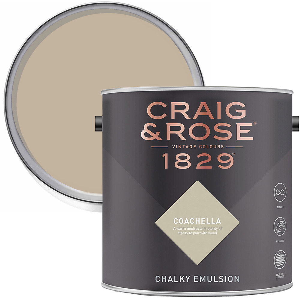 Craig & Rose 1829 Vintage Walls and Ceilings Coachella Chalky Matt Emulsion Paint 2.5L
