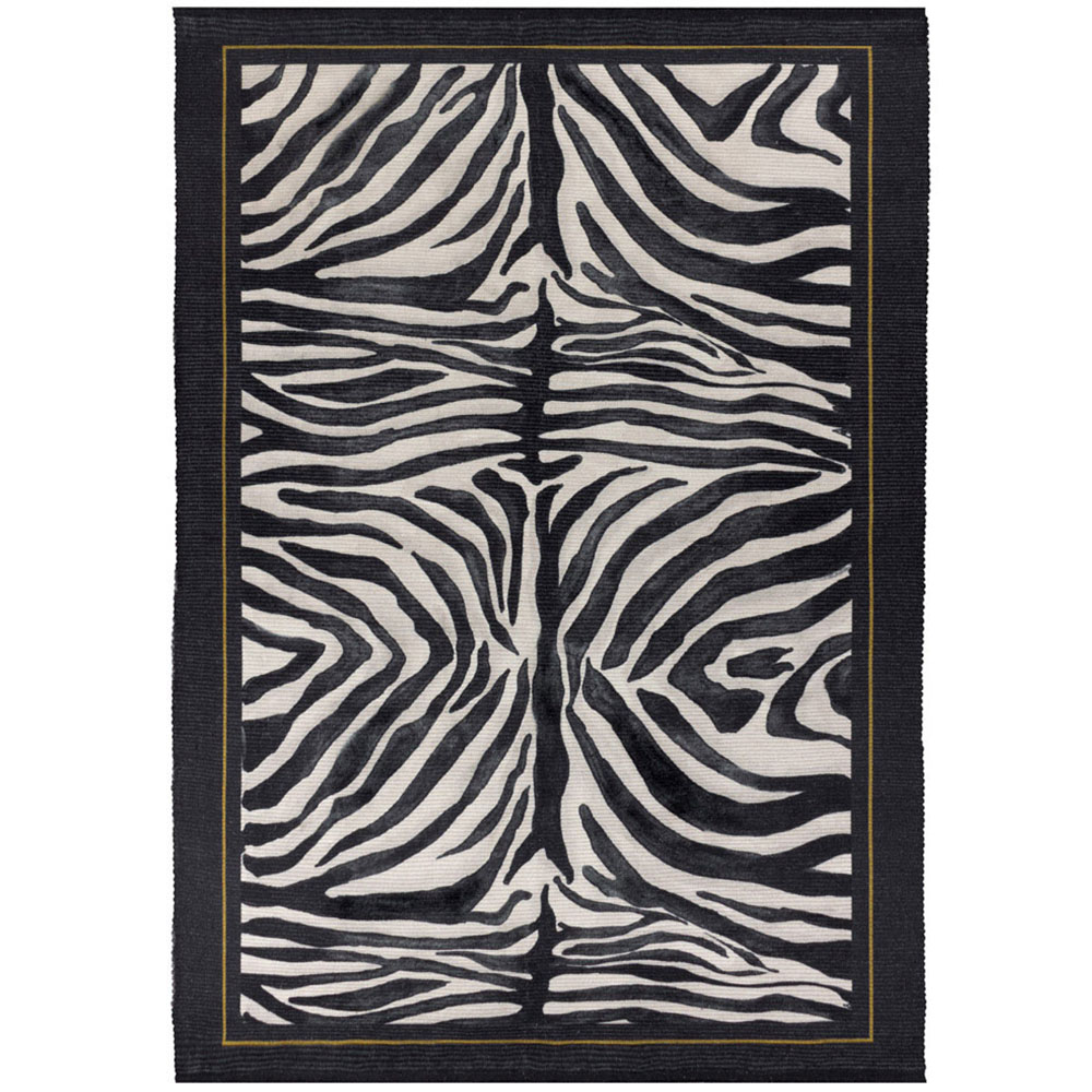 Paoletti Leopardis Multicolour Zebra Printed Indoor and Outdoor Rug 170 x 170cm