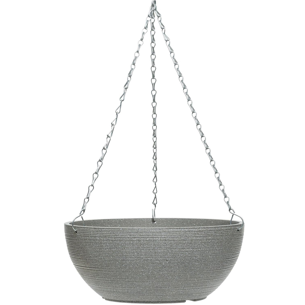 Garden Gear 35cm Stone Effect Cool Grey Hanging Basket