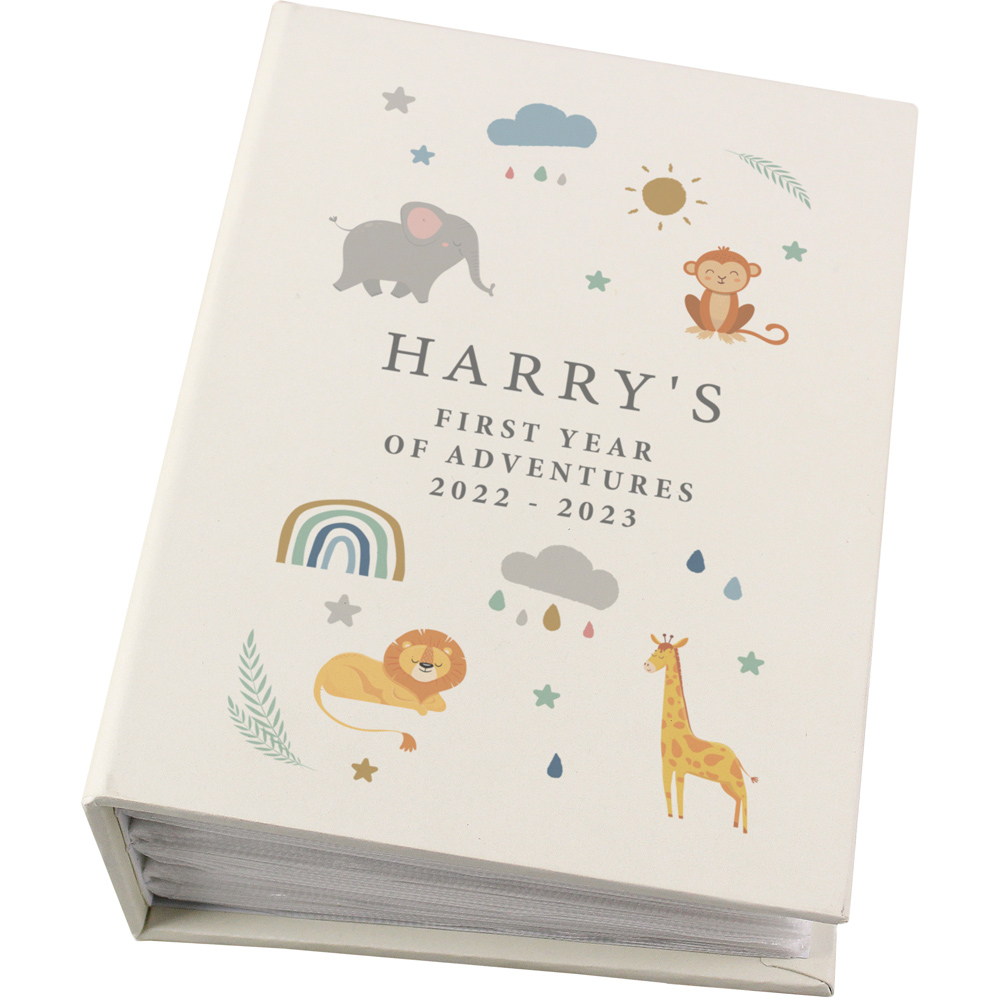 Personalised Memento Personalised Safari Animals Photo Album with Sleeves 6 x 4 inch