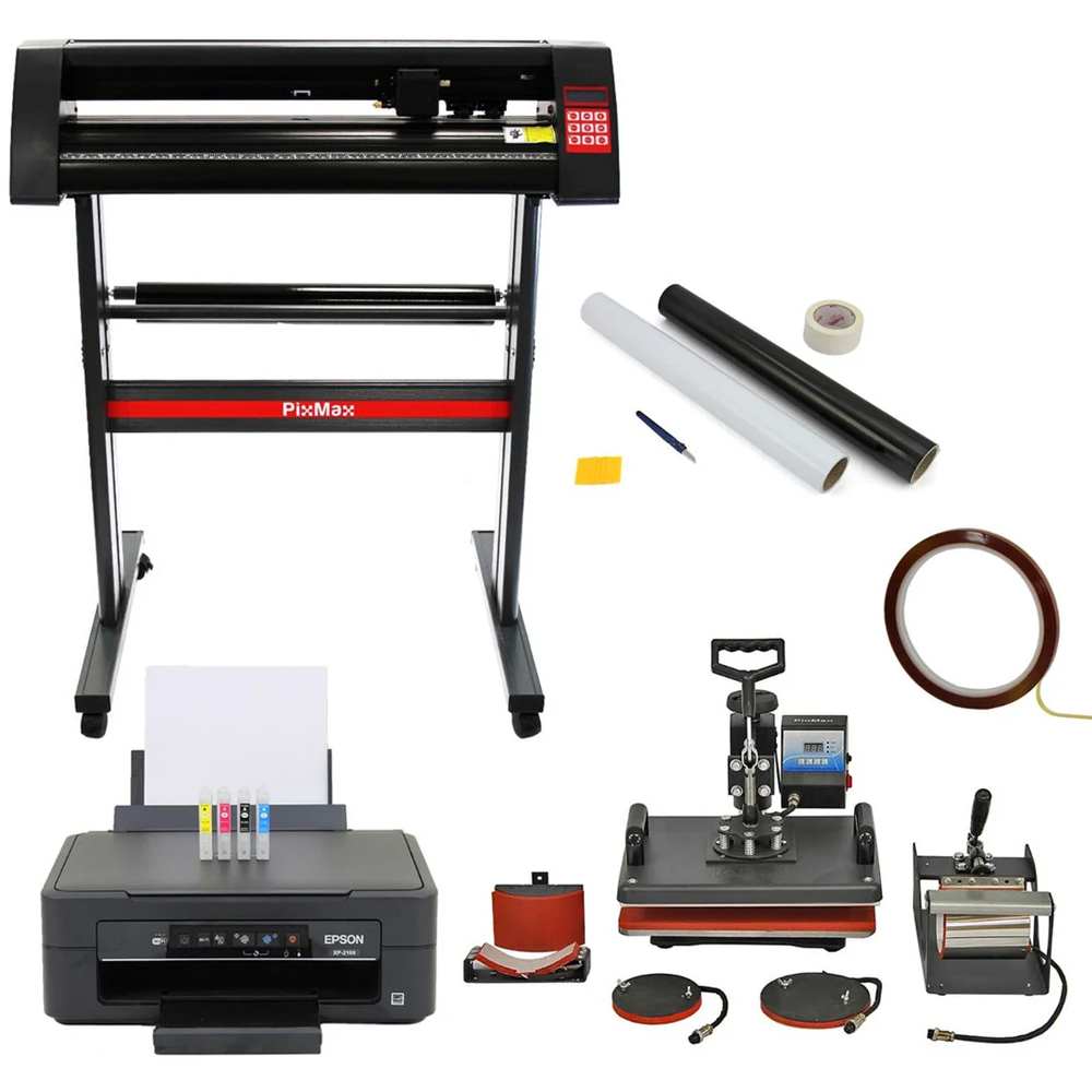 MonsterShop 5 in 1 Heat Press Vinyl Cutter 720mm Epson Printer and Weeding Kit Bundle