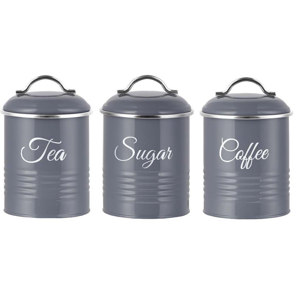 Innoteck Essentials 3 Piece High Gloss Grey Kitchen Canister Set