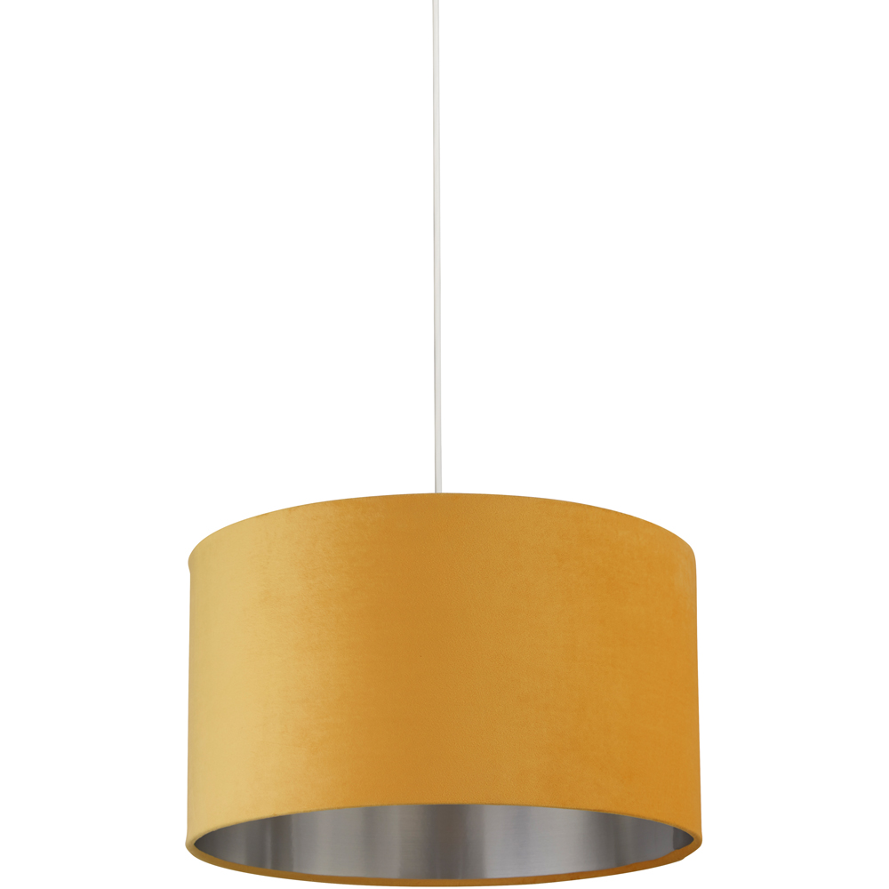 45cm Drum Lamp Shade - Ochre Silver Inner Velvet - Lighting Collection