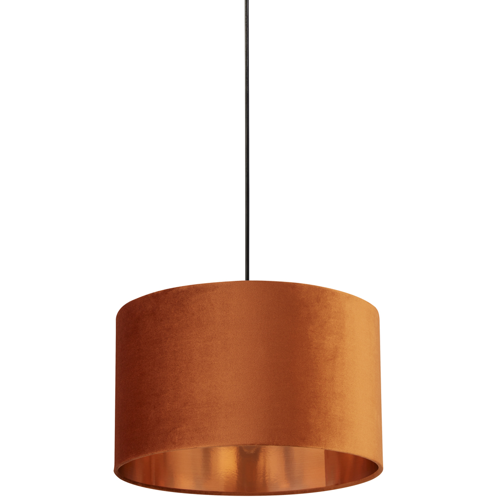 Lighting Collection Burnt Orange Copper Inner Velvet Drum Shade 40cm