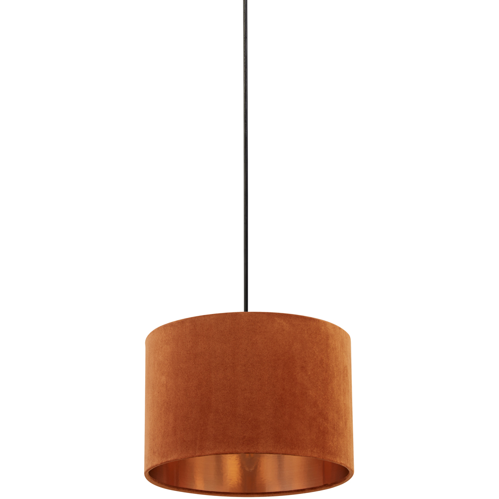 Lighting Collection Burnt Orange Copper Inner Velvet Drum Shade
