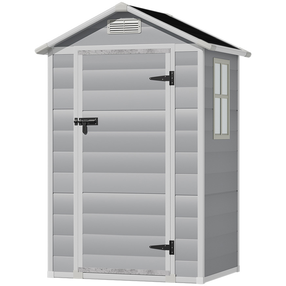 Living and Home 4 x 3ft Grey Waterproof Outdoor Storage Shed