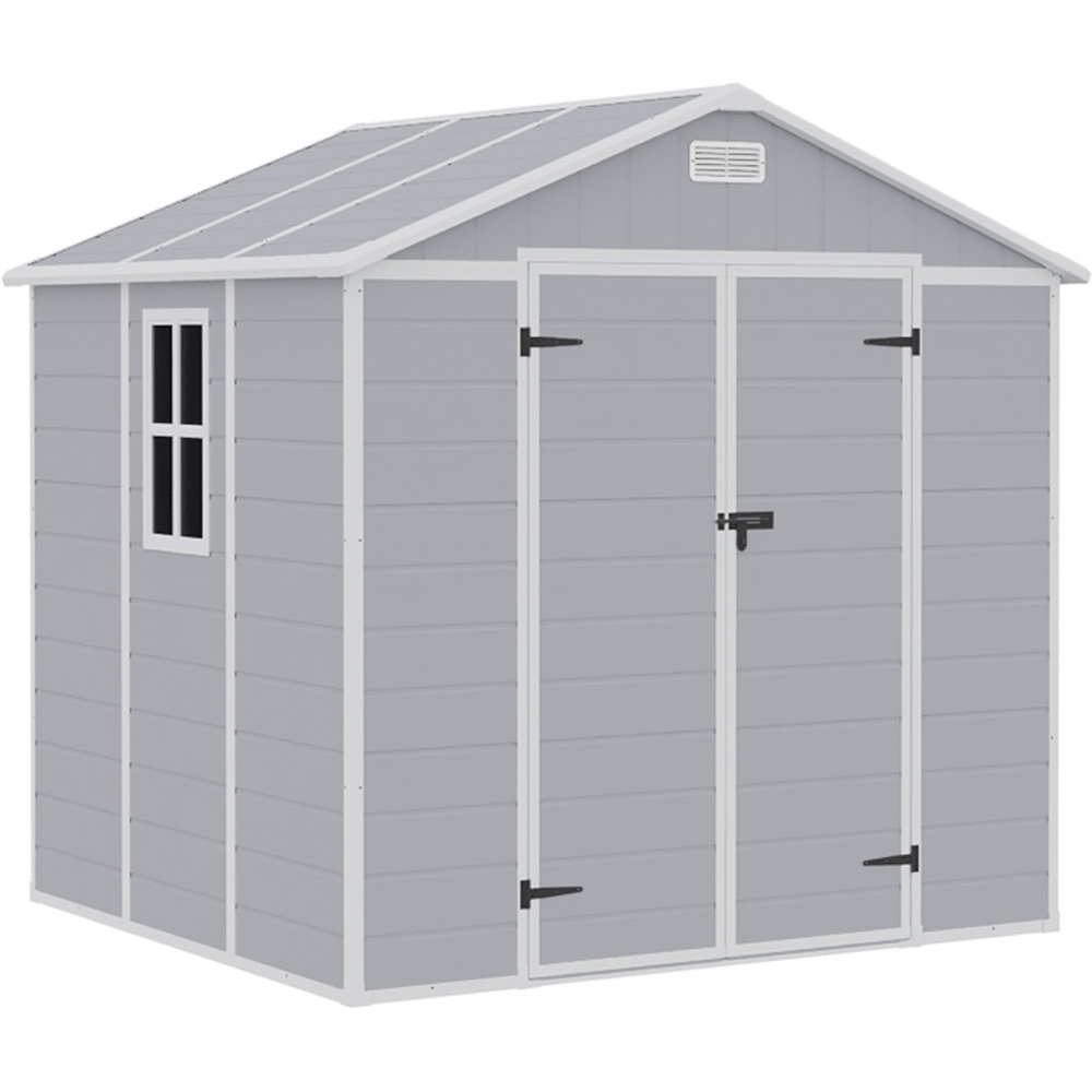Living and Home 8 x 4ft Grey Waterproof Outdoor Storage Shed