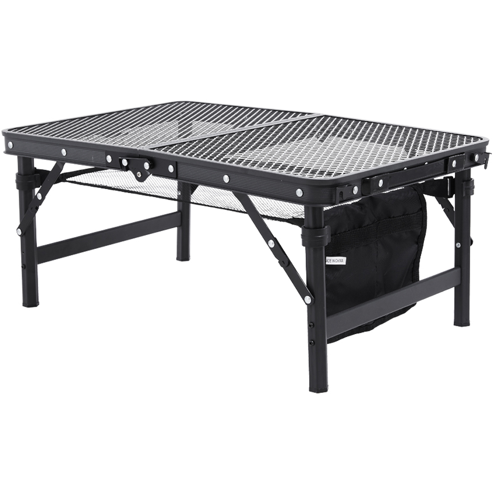 Living and Home Black Outdoor Multi Functional Folding Camping Table 66 X 42cm