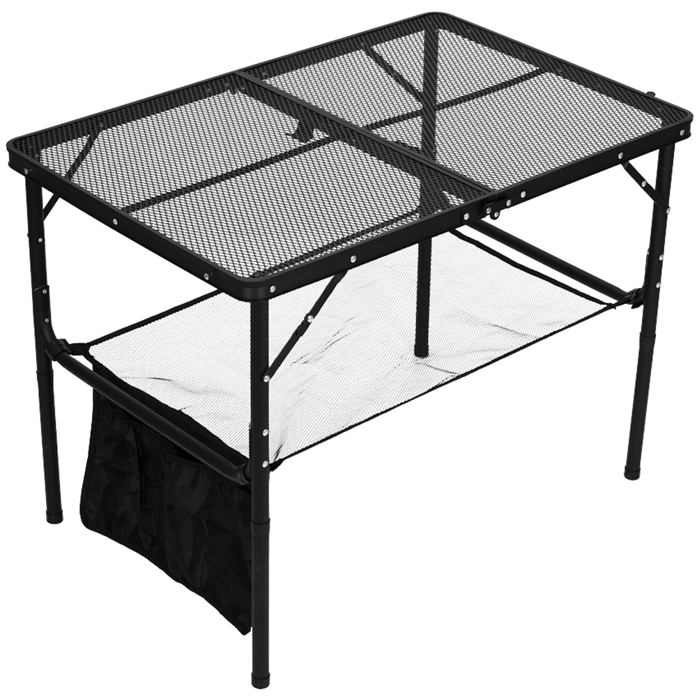 Living and Home Black Outdoor Multi Functional Folding Camping Table 90 X 60cm