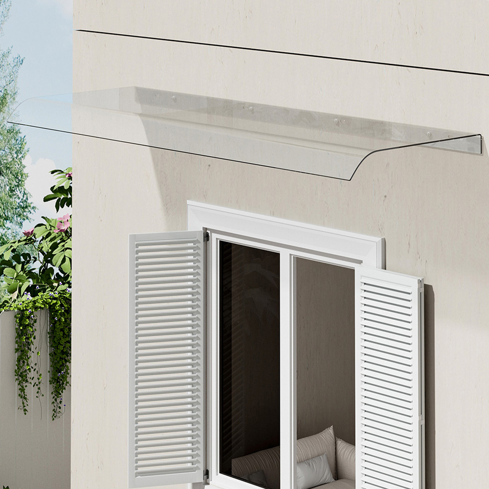 Living and Home Arched Transparent Window Door Awning Canopy 120cm