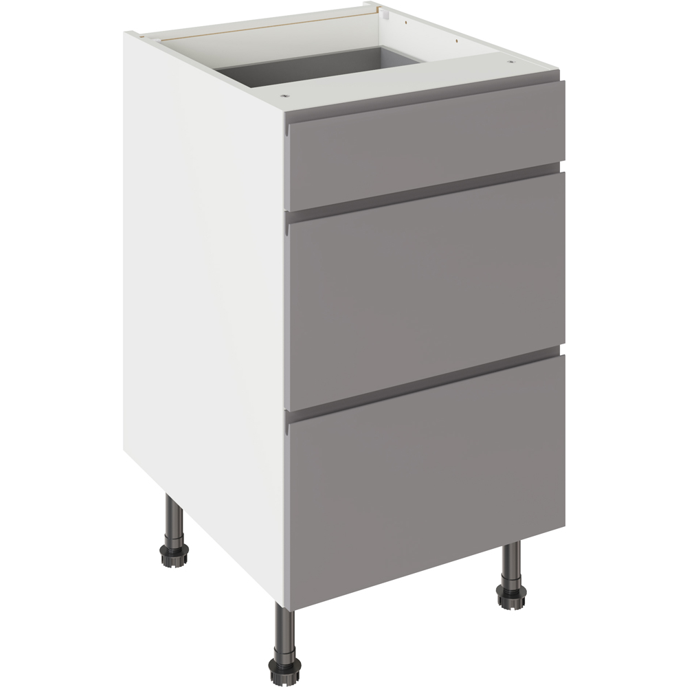 Kitchen Kit Base Kitchen Cabinet - Dust Grey - 3 Drawer - Flatpack