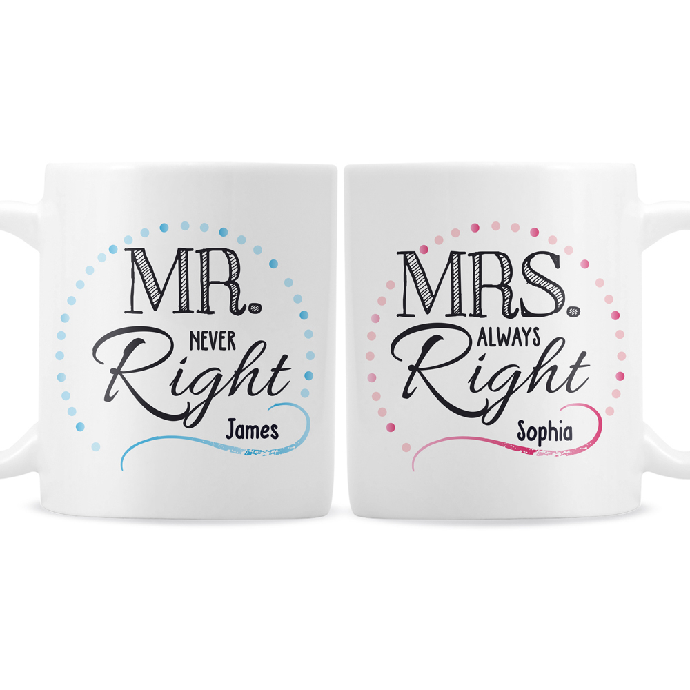Personalised Memento Personalised Mr and Mrs Mug Set