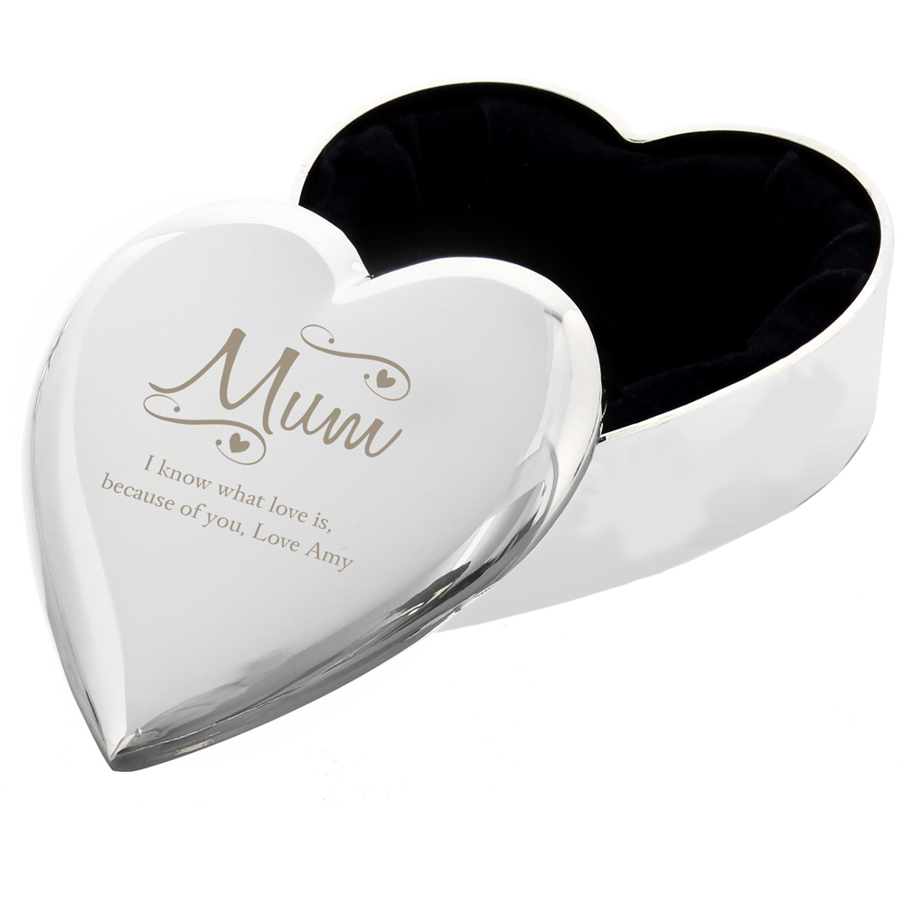 Personalised Memento Personalised Mum Swirls and Hearts Trinket Box