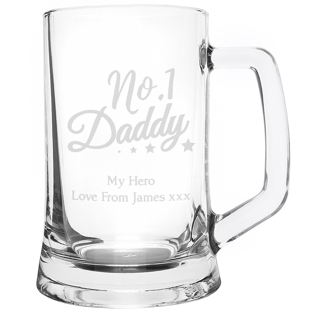 Personalised Memento Personalised No 1 Daddy Glass Pint Stern Tankard
