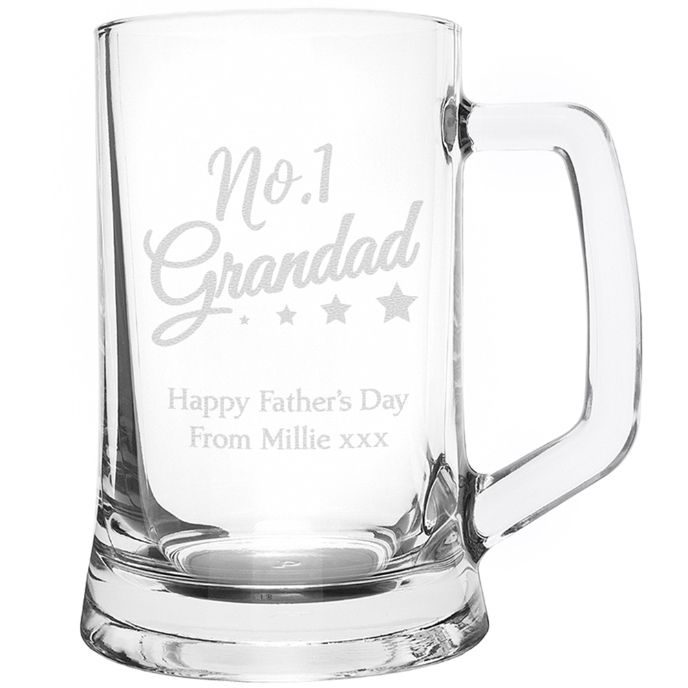 Personalised Memento Personalised No 1 Grandad Glass Pint Stern Tankard