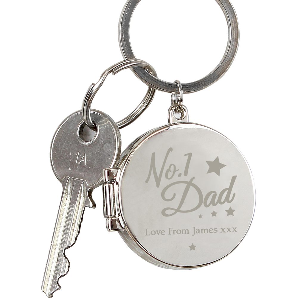 Personalised Memento Personalised No 1 Dad Photo Keyring
