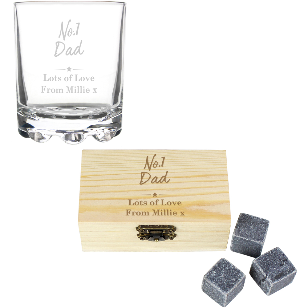 Personalised Memento Cooling Stones and Glass Set - Personalised Gift