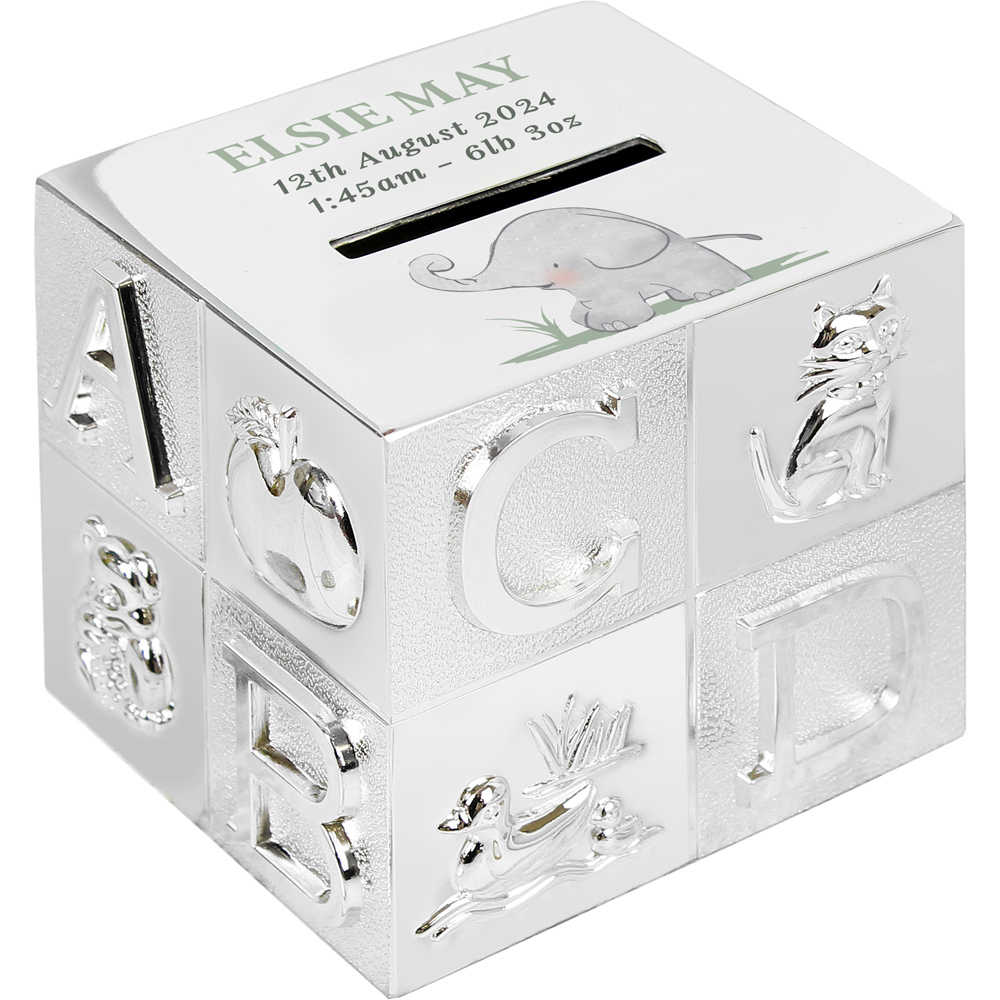 Personalised Memento - Personalised Hessian ABC Money Box - 3 Lines Personalisation