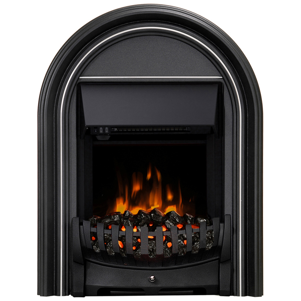 Be Modern Abbey Black and Chrome Electric Fireplace Suite 16 inch