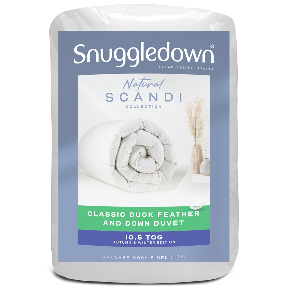 Snuggledown Double White Scandinavian Duck Feather And Down Duvet 10.5 Tog