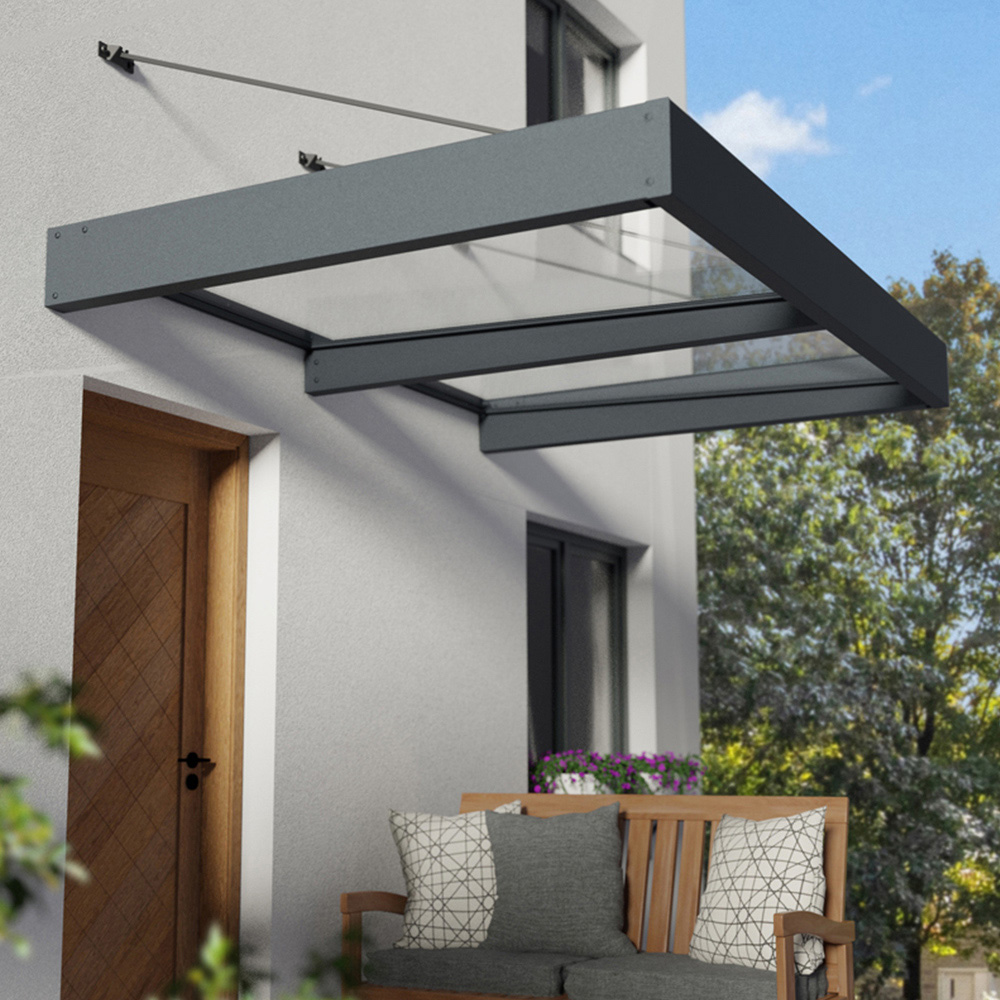 Palram Canopia Grey Sophia 2000 Clear Door Canopy X 1.4M Size 1.92