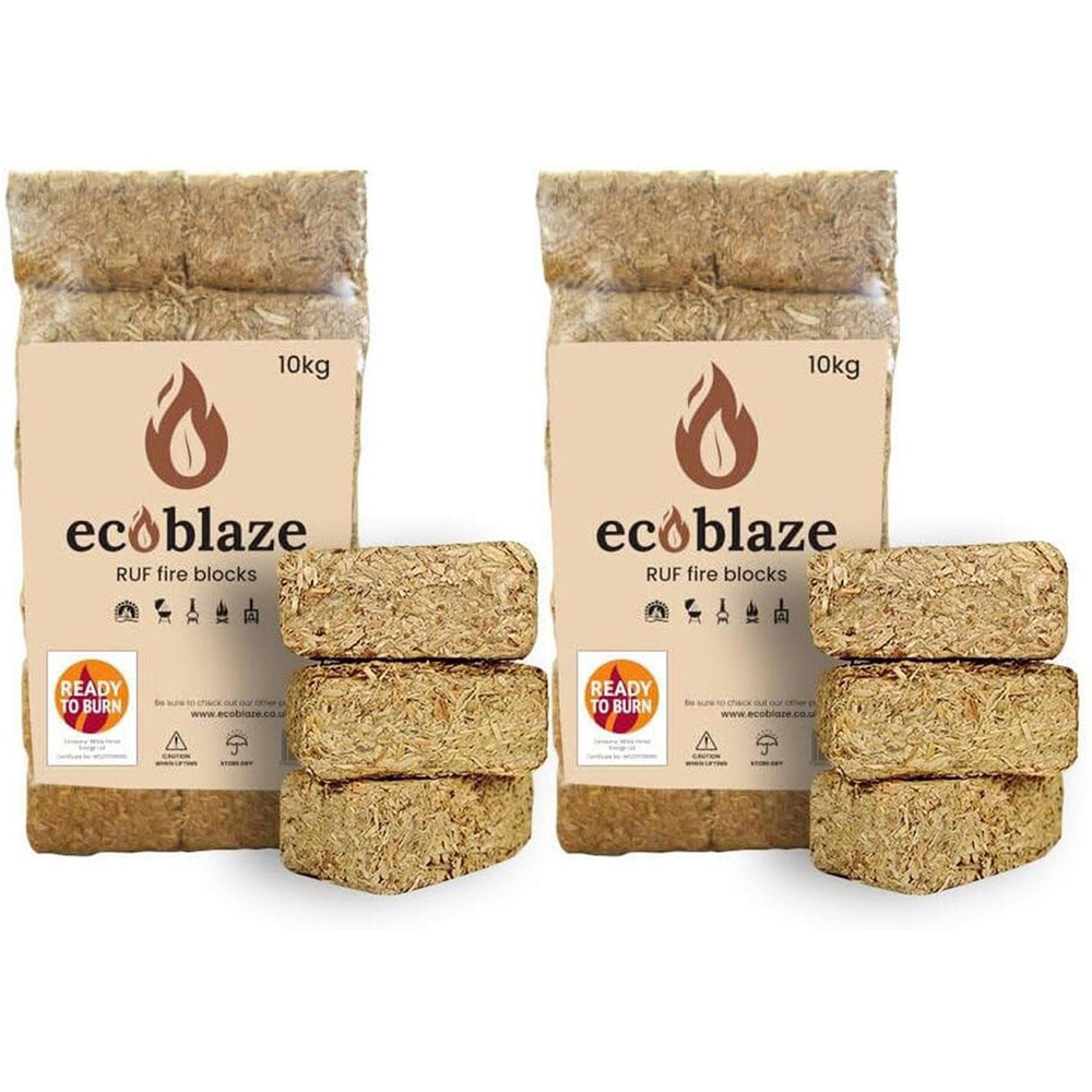 Ecoblaze RUF 24 Briquettes Bag 10 Kg 2 Pack