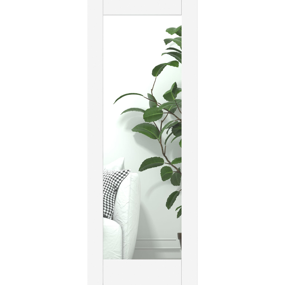 Green & Taylor White Primed Shaker 1 Lite Clear Glazed Internal Door 1981 x 381mm