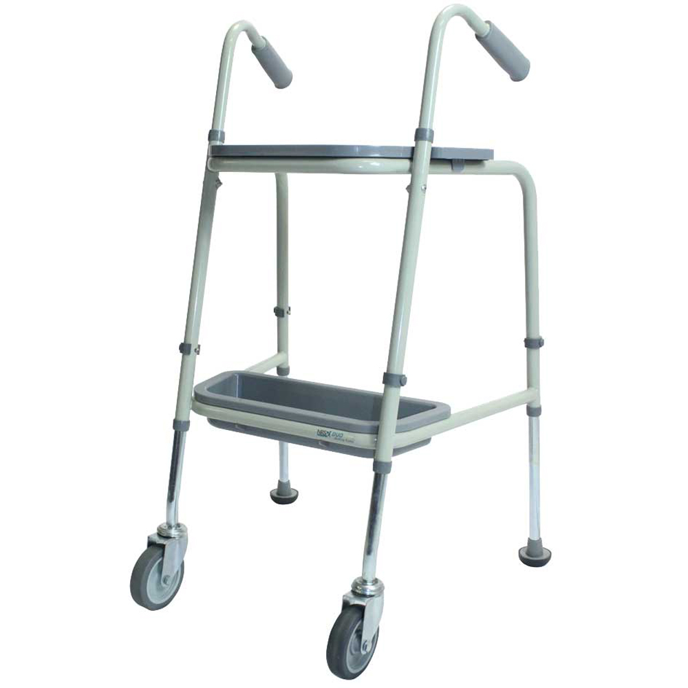 NRS-UK Grey Height Adjustable Duo Walking Trolley