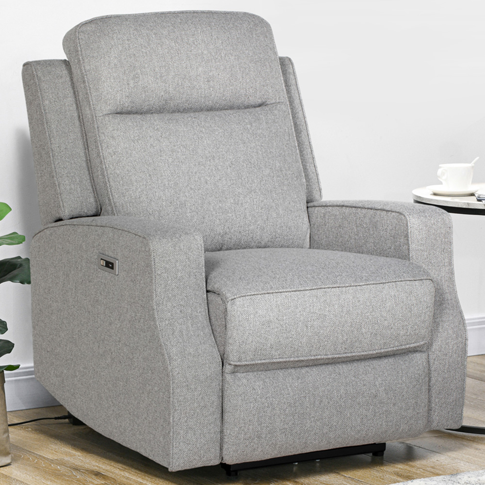 HOMCOM Grey Electric Recliner Armchair