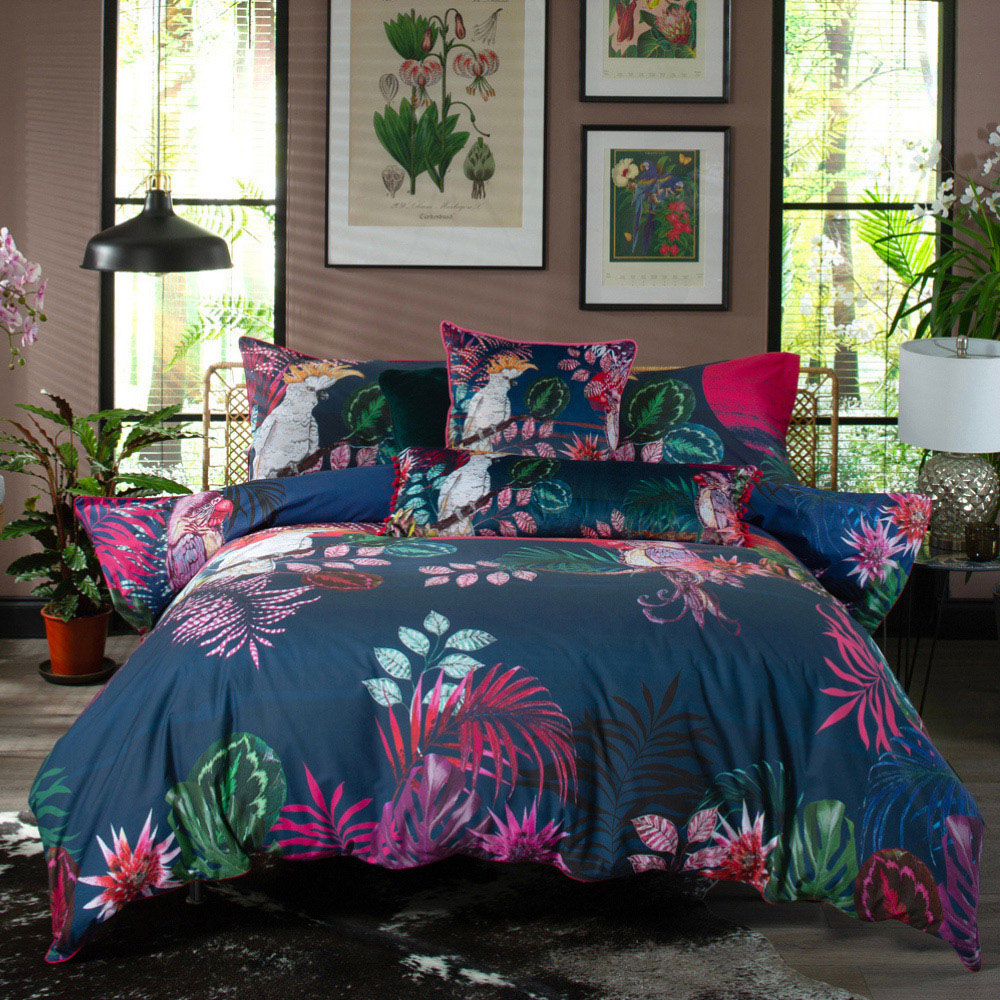 Kirsty Norris The Parrot and The Cockatoo King Size Duvet Set