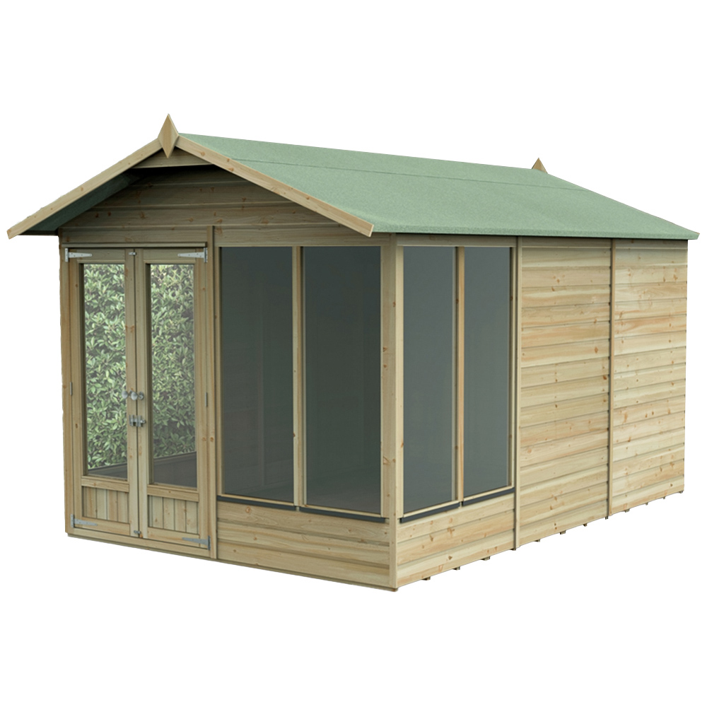Forest Garden 8 x 12ft Beckwood Double Door 6 Window Apex Summerhouse