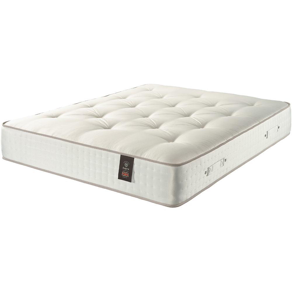 Aspire Single Natural Dual Sided Pocket Mattress - 5000 Springs - Medium - Wool, Cashmere, Silk