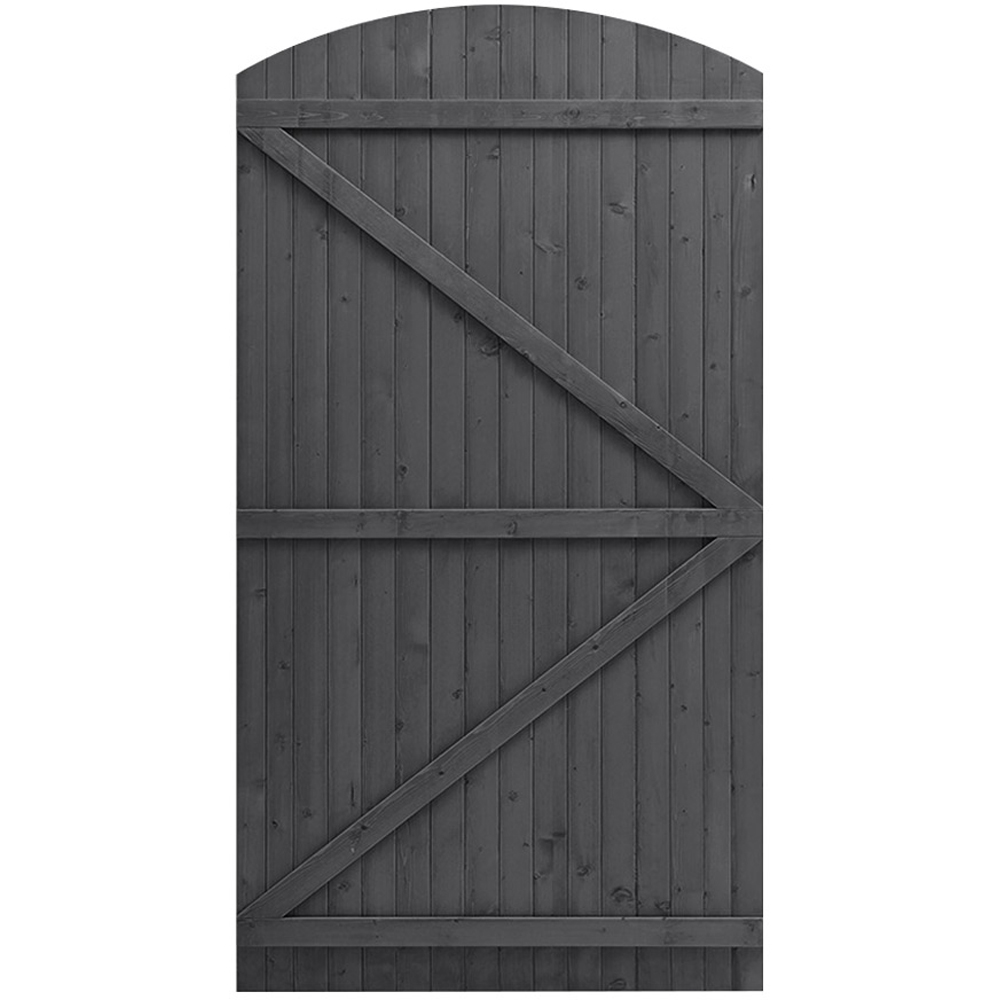 Living and Home Grey Arch Top Wooden Garden Gate with Latch 180 x 105cm